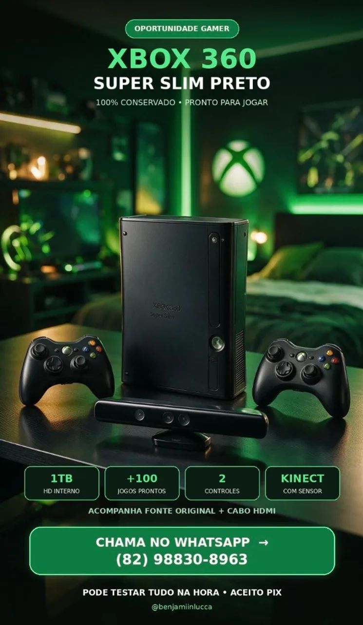 Xbox super slim com mais de 150 jogos 