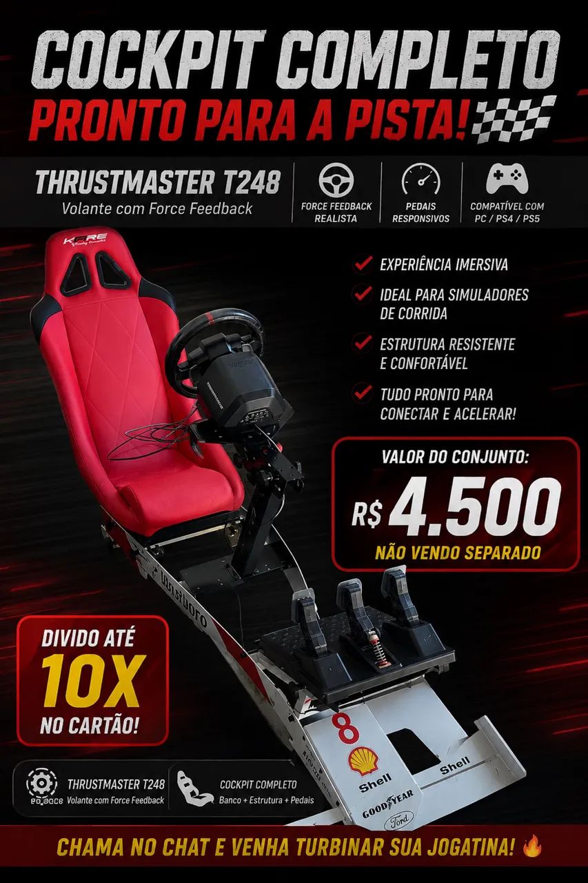 Cockpit e volante Thrusmaster T248