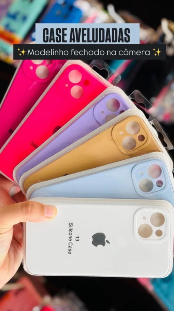 Cases De Silicone para iPhone 13 modelo fechado na parte da Câmera 