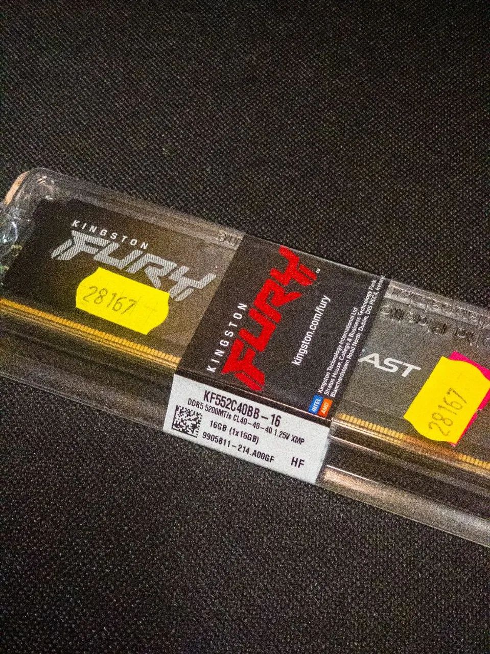 Memória Kingston Fury Beast, 16GB, 5200MHz, DDR5, CL40, Preto - KF552C40BB-16 - Foto 2