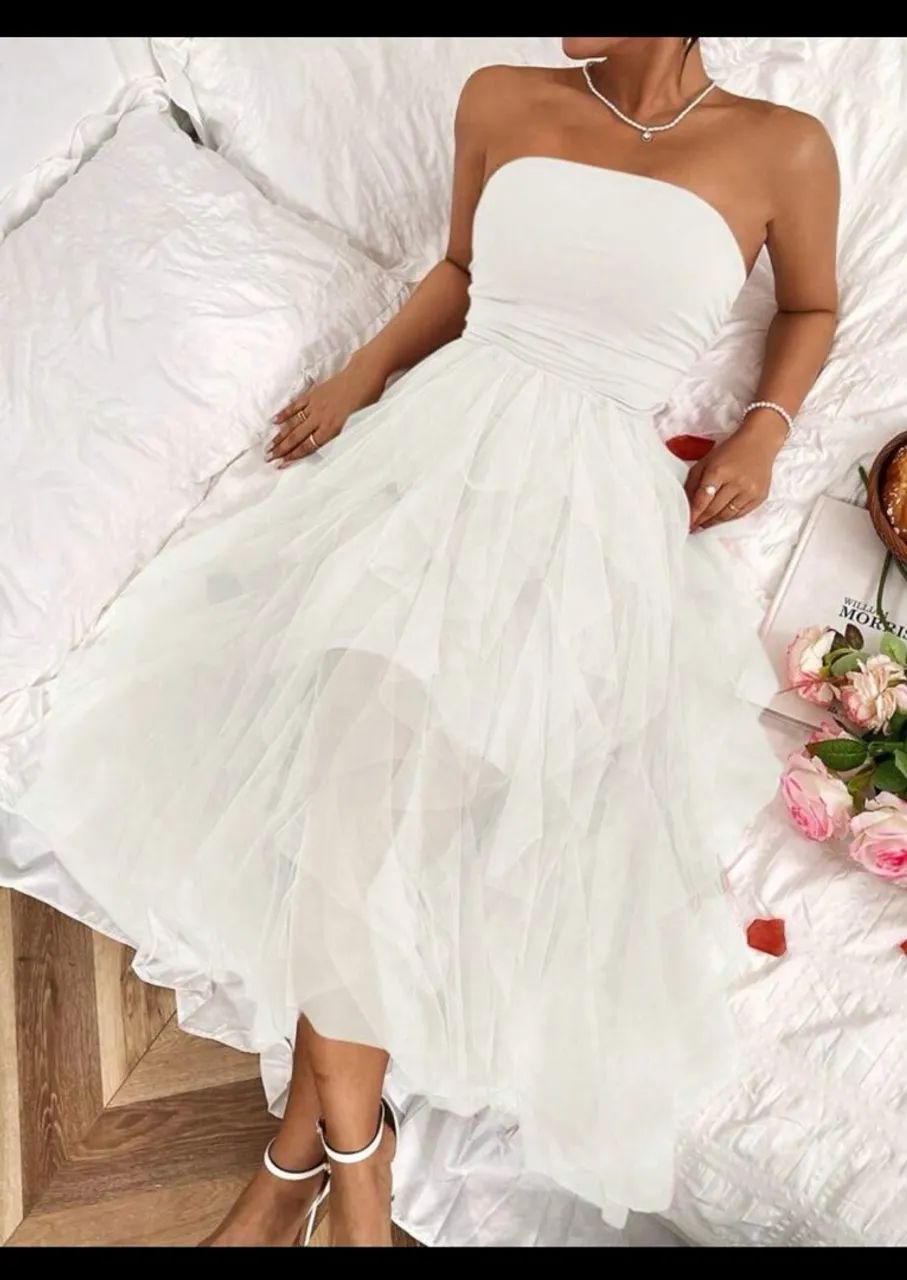 Vestido Branco de tulle 