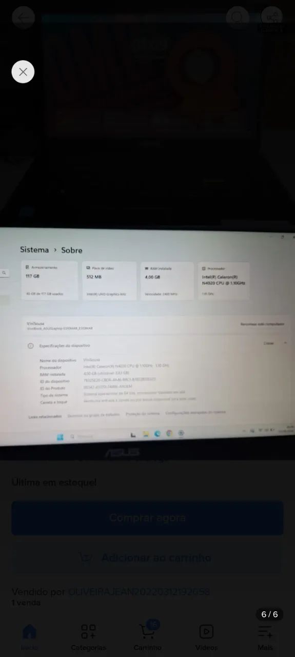 Notebook Asus  - Foto 3