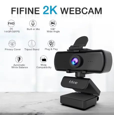 Webcam FIFINE 1440p Full HD para PC com Microfone - Foto 2