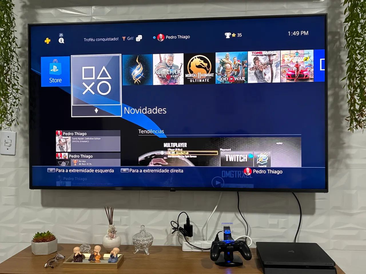 PS4 SLIM + 2 CONTROLES + JOGOS + BASE DE CARREGAMENTO  - Foto 5