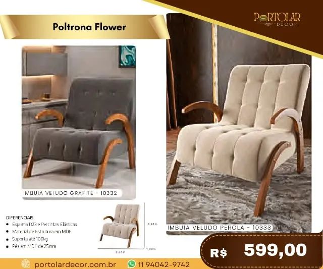 Poltrona Flower, a pronta entrega 