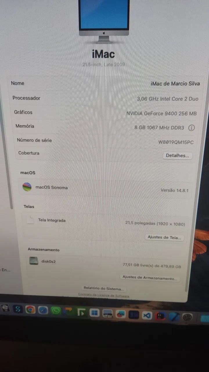 iMac 21 2009 8G Ram 480 SSD Único Dono - Foto 4