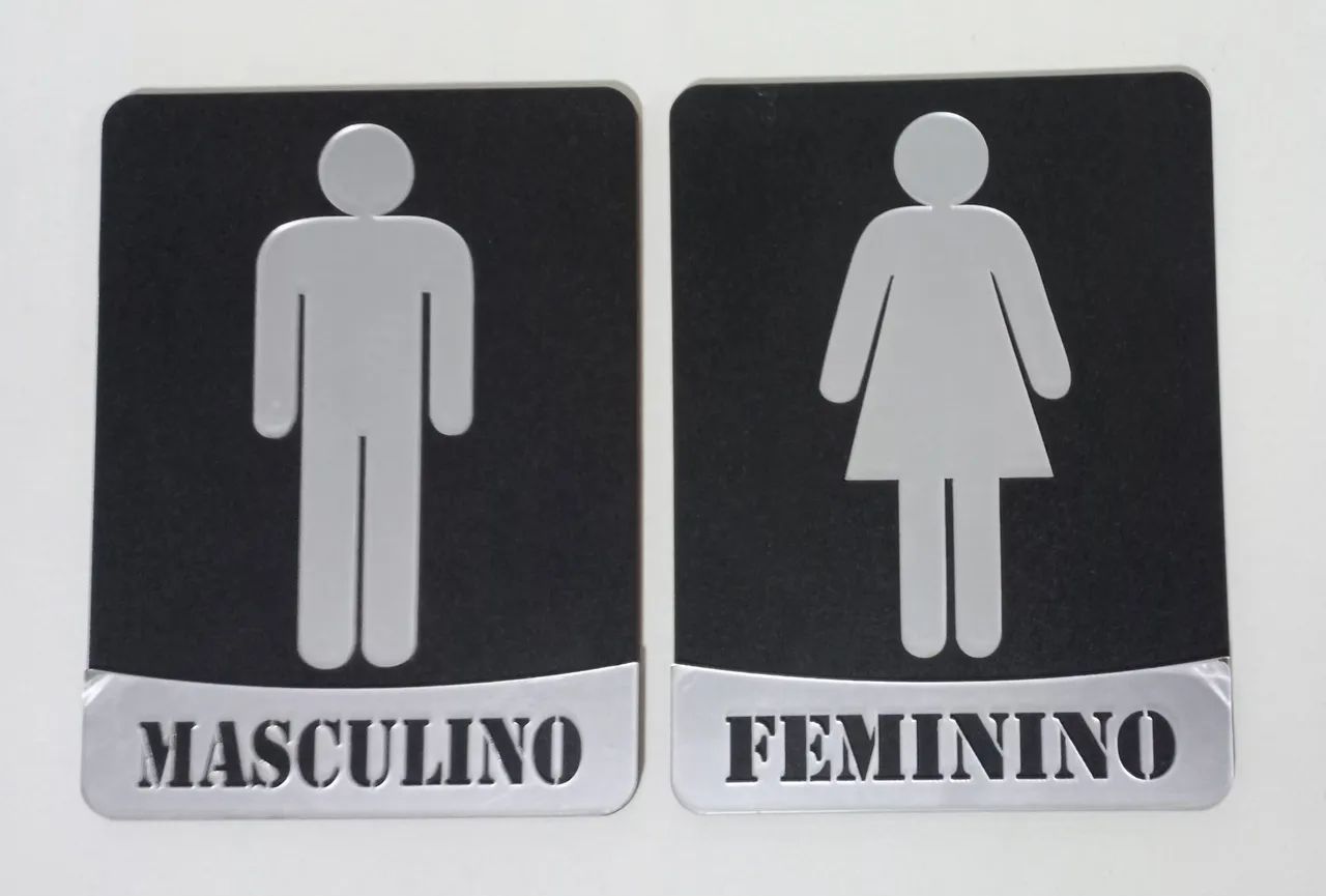 Placas para portas de banheiros