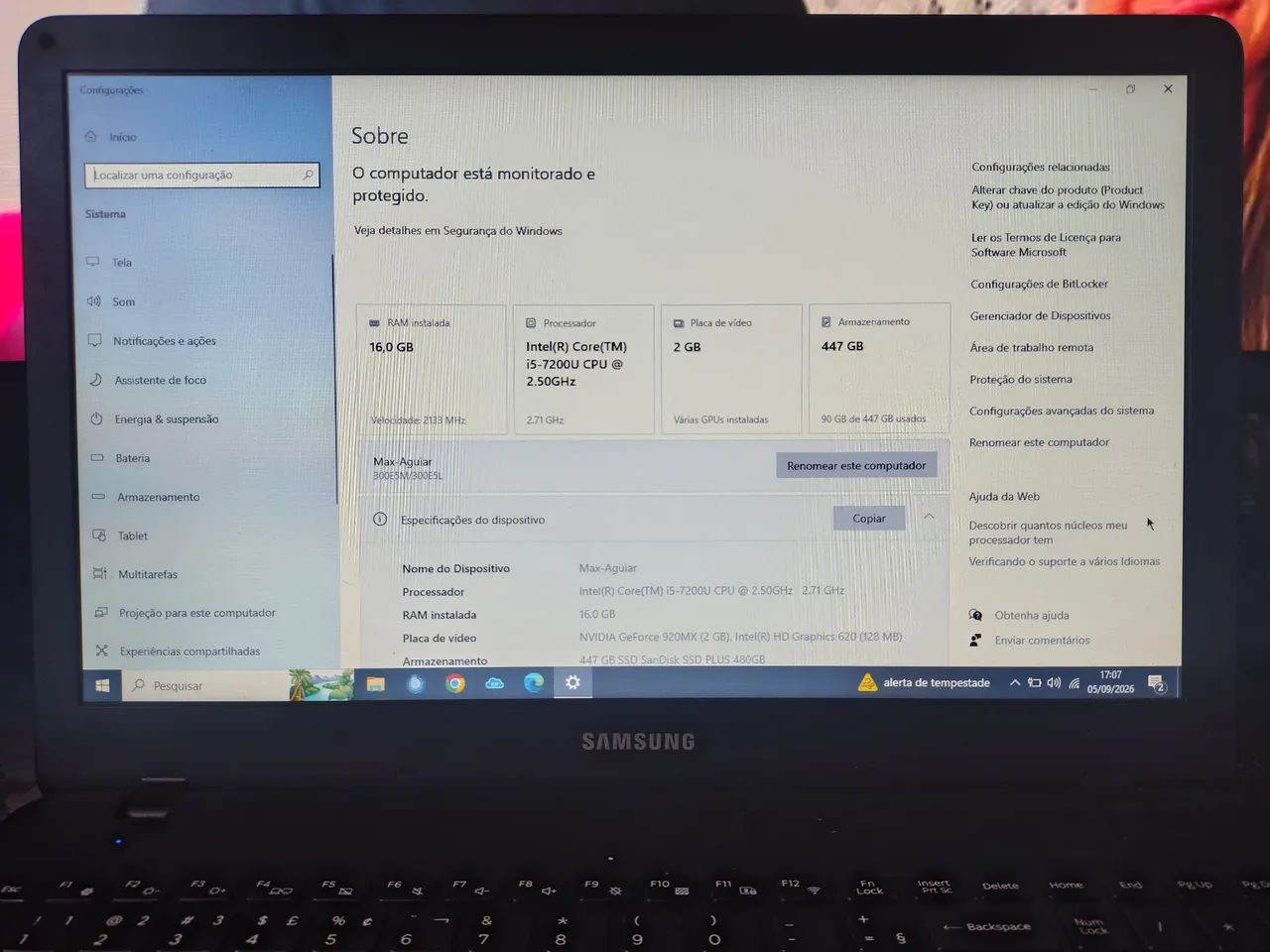 Notebook Samsung 
