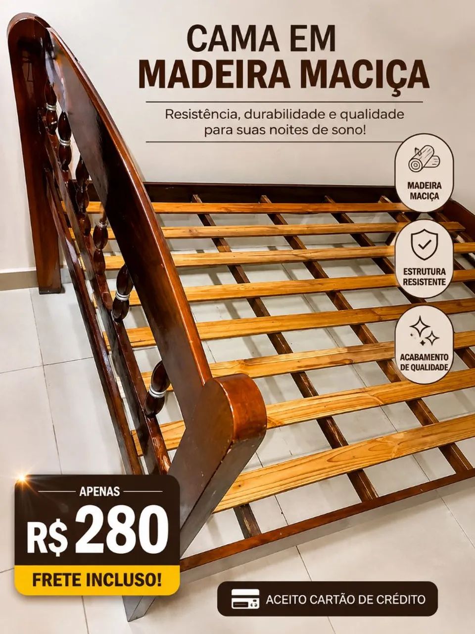 Cama Em madeira - Frete incluso  - Foto 2