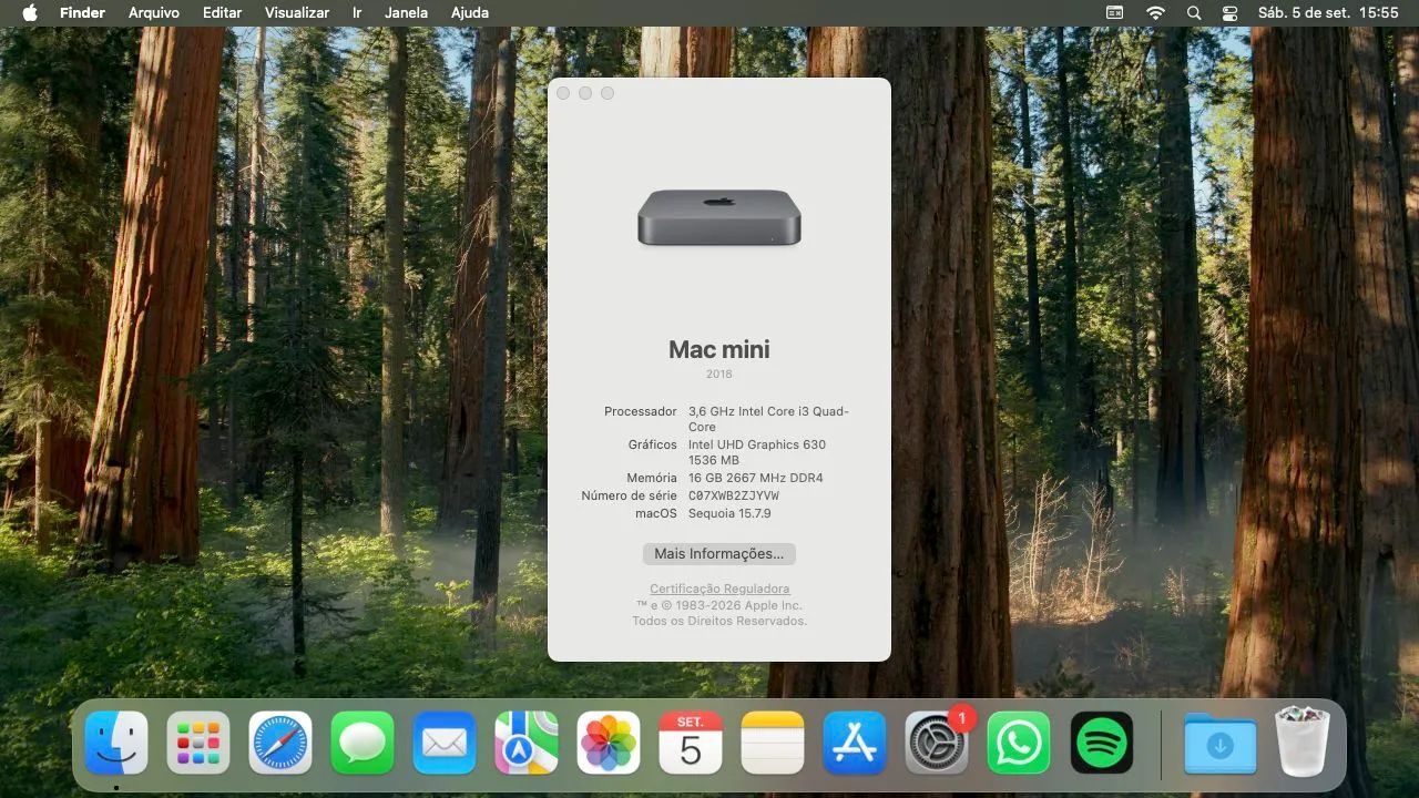Mac mini 2018 i3 Quad-Core 16GB RAM 2667MHz + SSD 128GB