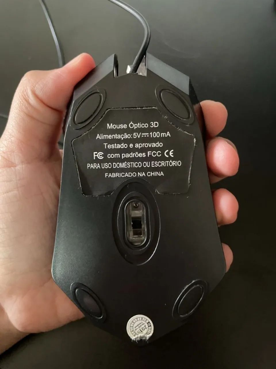 mouse óptico 3d com fio vermelho - Foto 3