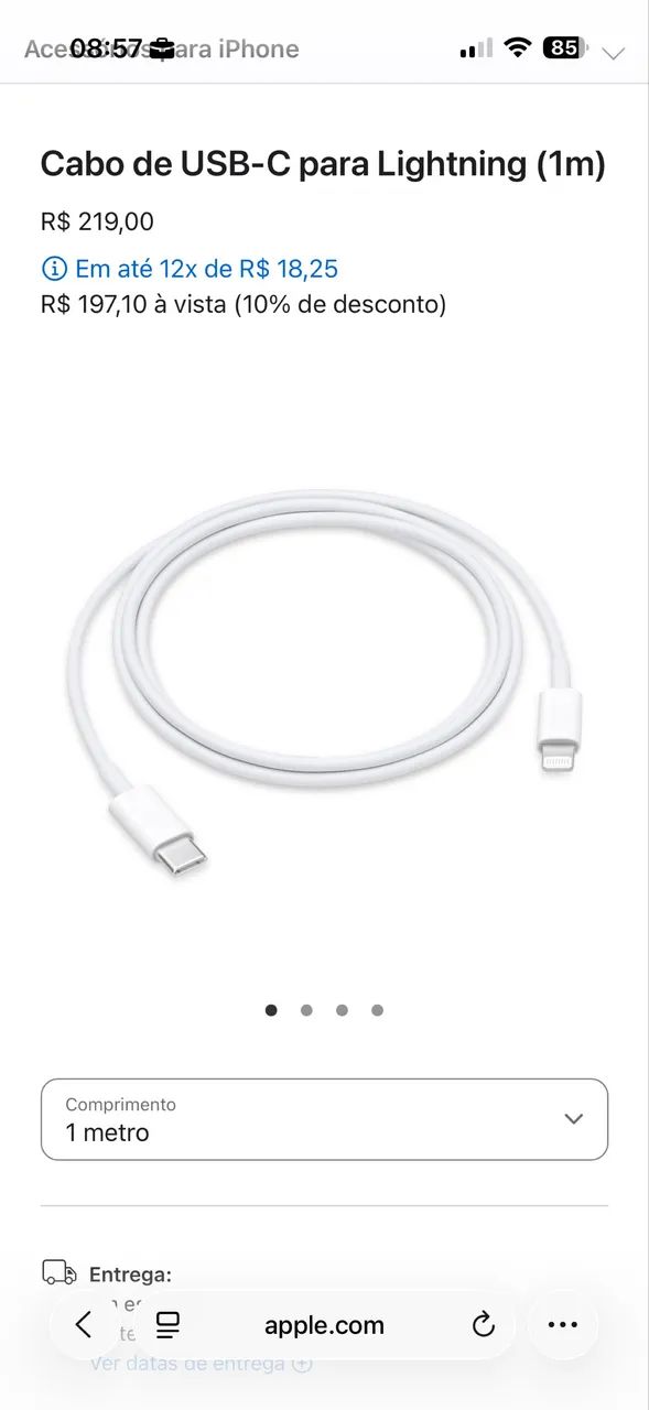 Cabo Apple ORIGINAL USB-C para Lightning - 1 metro - Foto 3