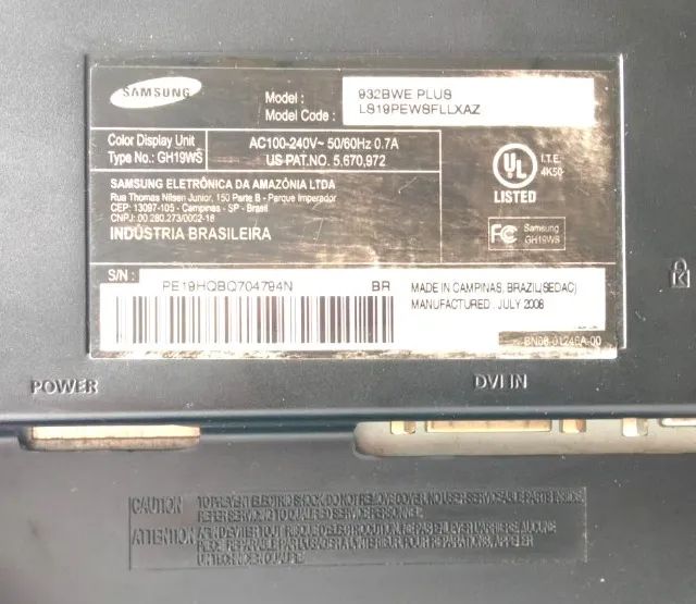 Monitor LCD 19 Polegadas Samsung SyncMaster 932BWE Plus - Preto - Usado - Foto 4