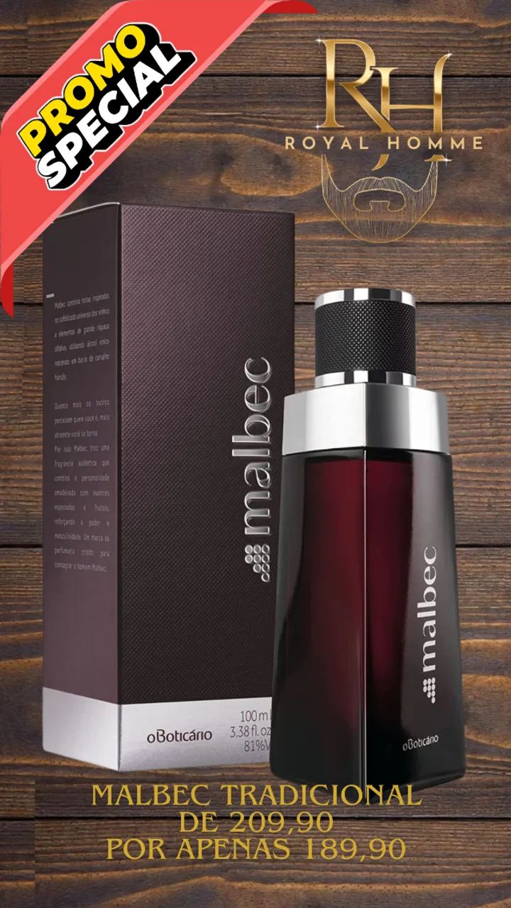 Perfume Malbec Tradicional 100ml O Boticário Original - Foto 2