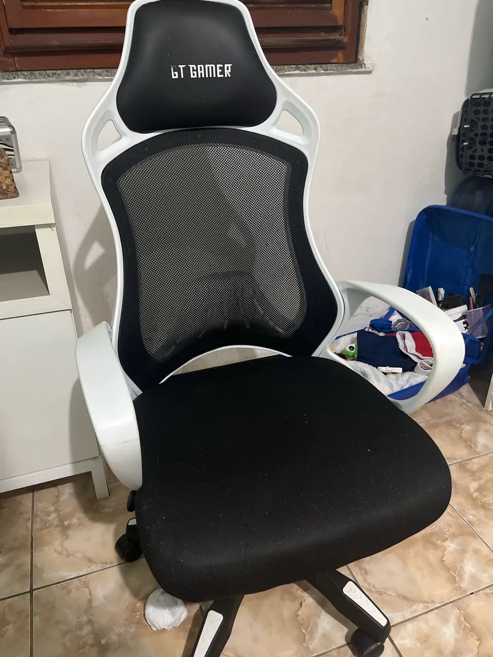 GT Gamer Ergonomic Gaming Chair in Black and White