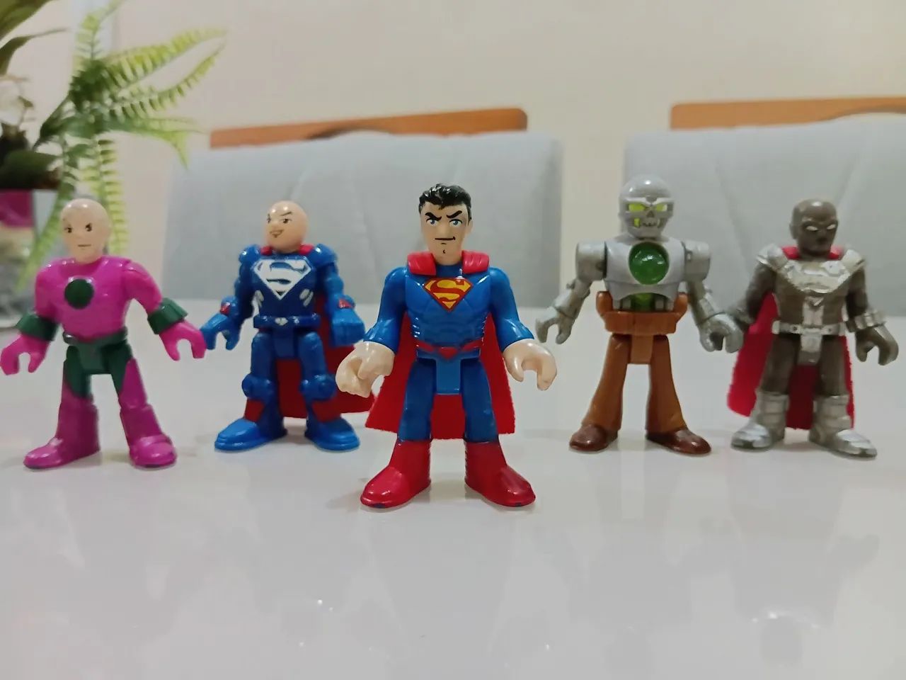 lote imaginext super, aço, lex luthor e metallo 