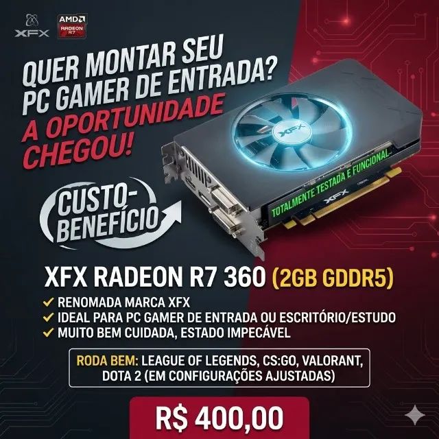 Vendo Placa de Video R7 360 