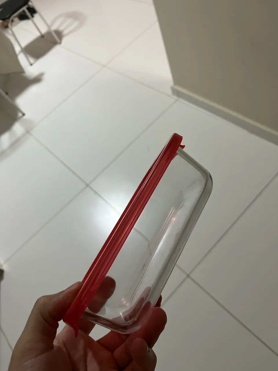Pote de Vidro Retangular (Tampa Vermelha) - Foto 3