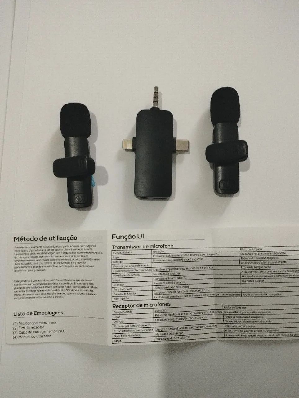 Microfone de lapela K15 eletro Mex, 3 em 1 - Foto 5