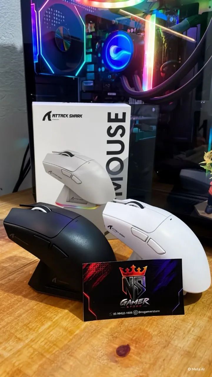 Mouse ATACKSHARK X11 com DOCK de carregamento