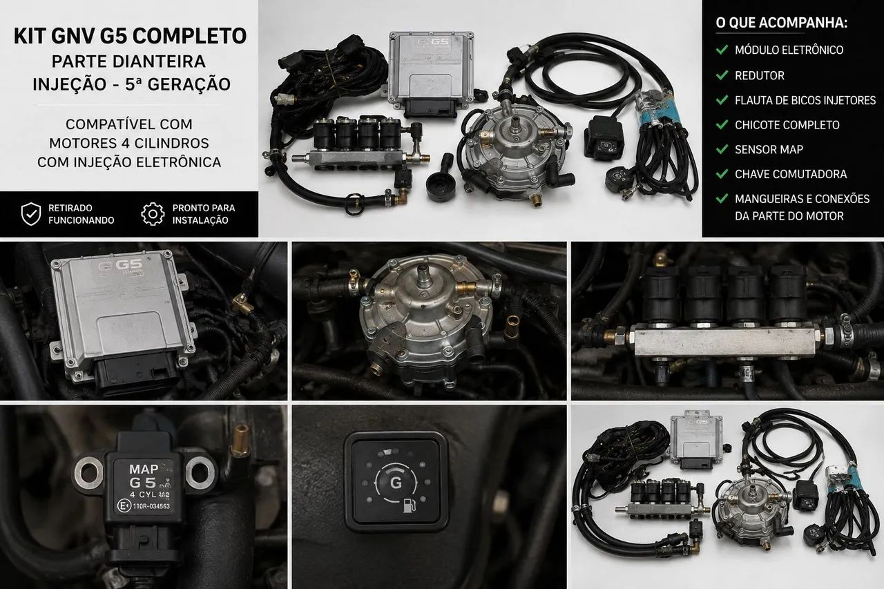 Kit Gnv G5 Completo Parte Dianteira Injeção Quinta Geração