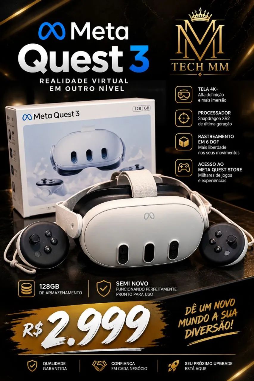Meta Quest 3 128gb - Periféricos e Acessórios de Computador