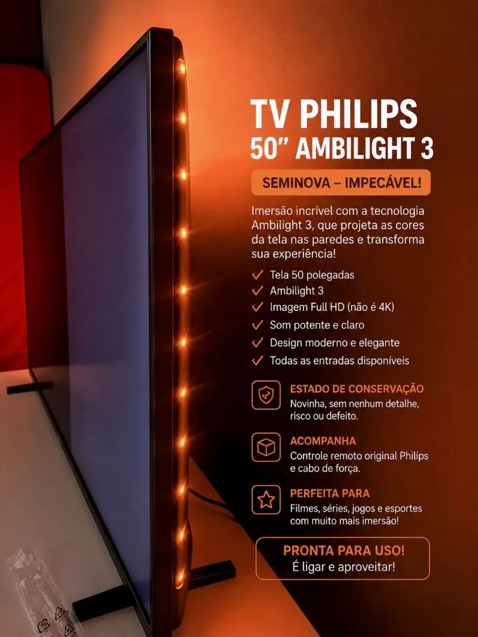 Vendo Smart TV 50 polegadas - Foto 5