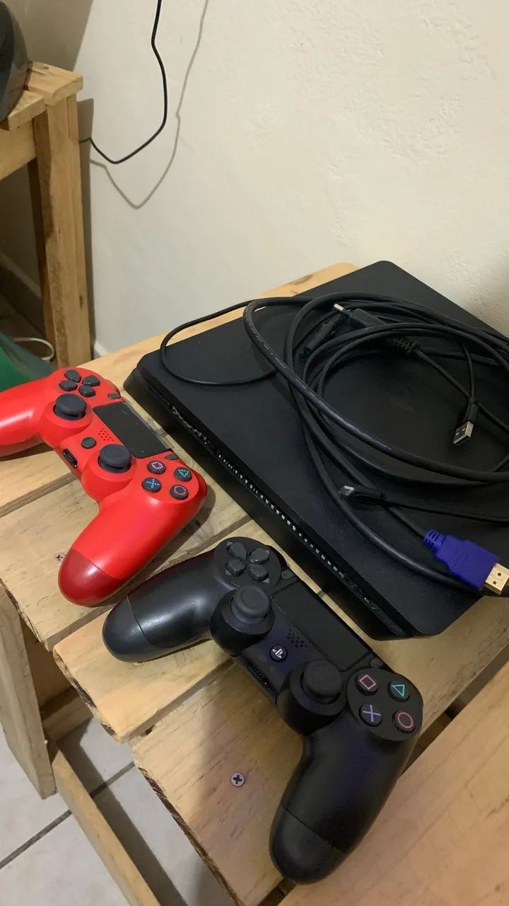 PlayStation 4 Completo com Controle e Cabos