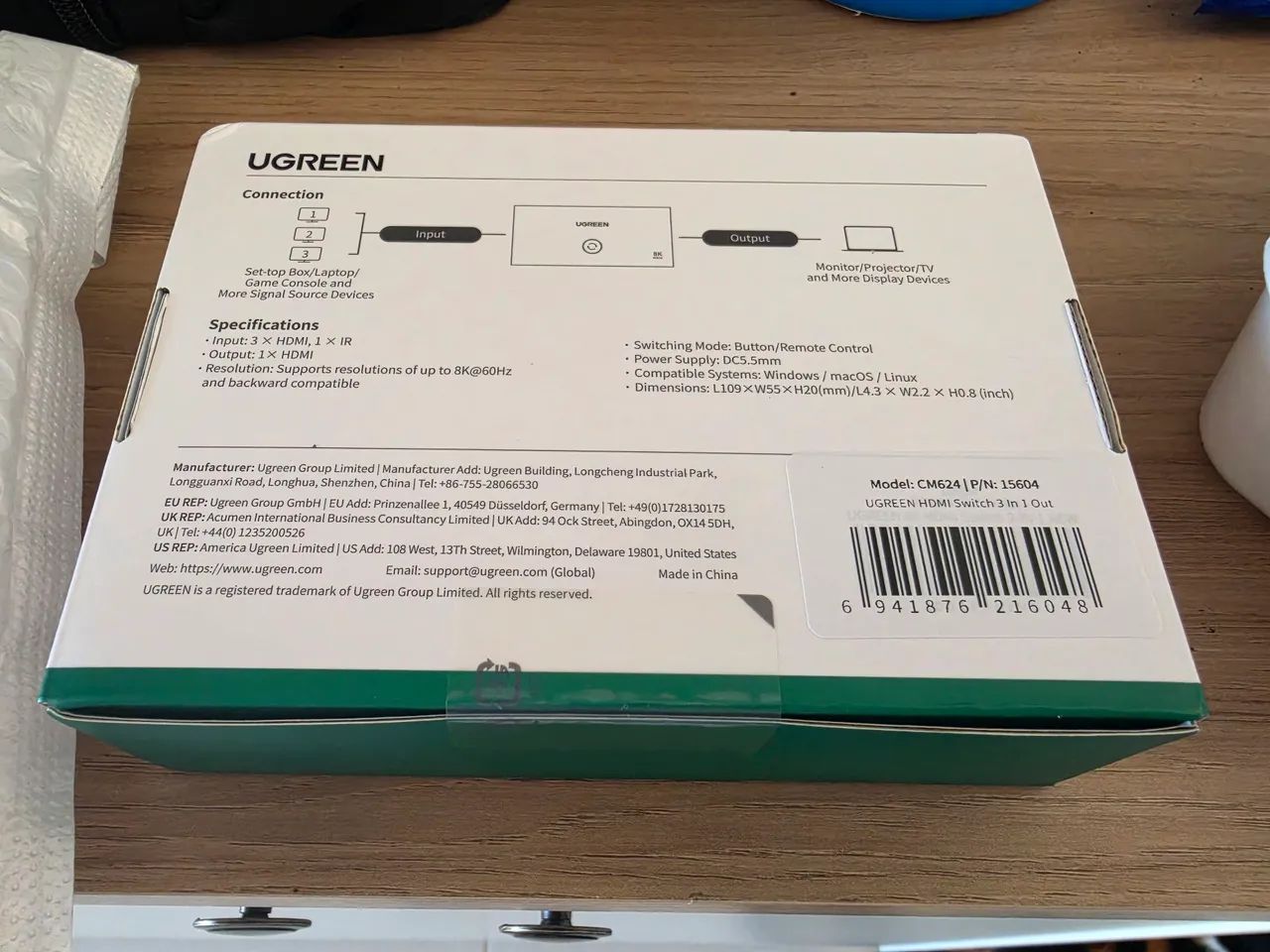 Ugreen hdmi swith 3 em 1 8k 60hz - Foto 2