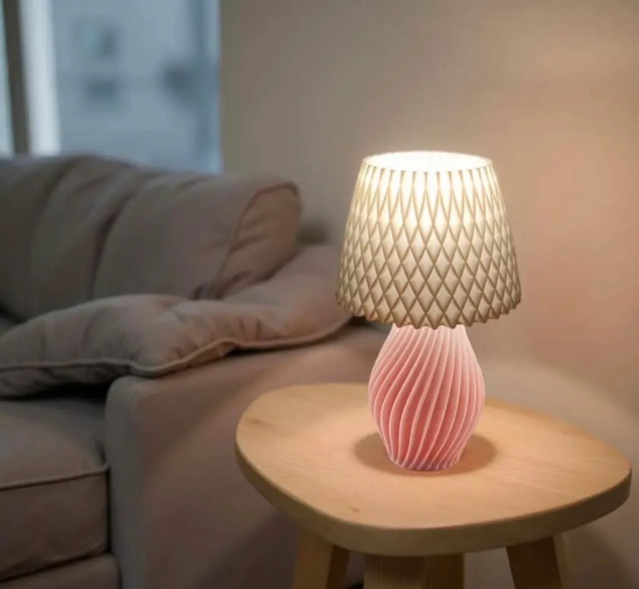 Abajur Luminária De Mesa Sala Quarto Moderno Com Lâmpada - Foto 3