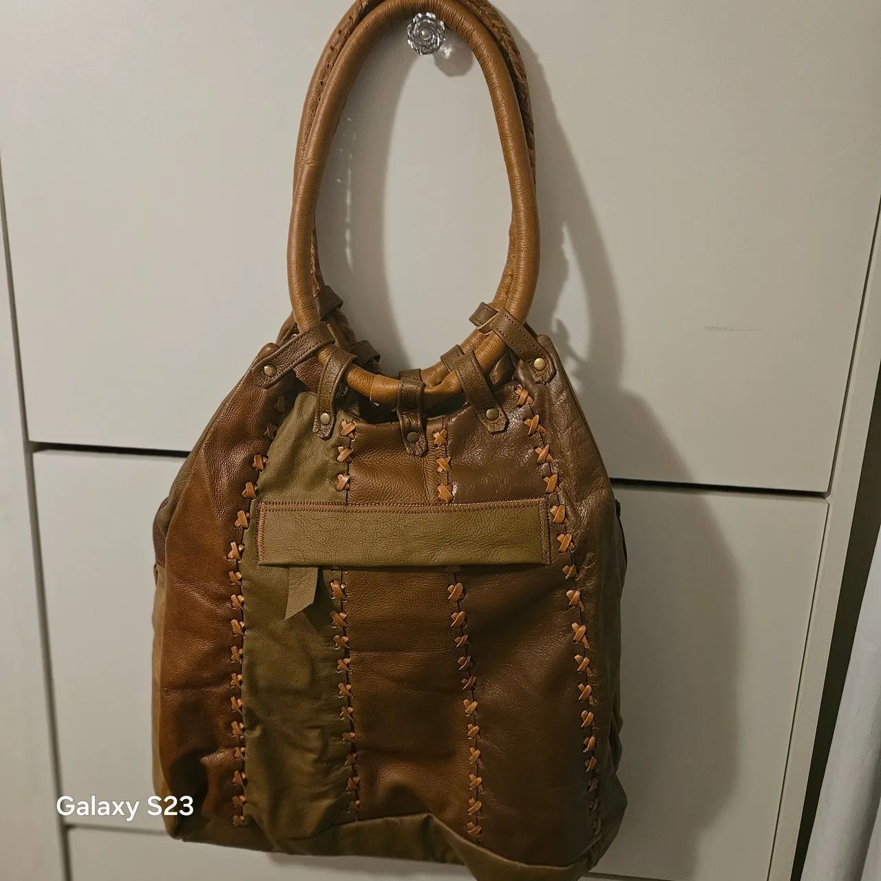 Bolsa de couro toda forrada  - Foto 3