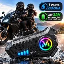 Intercomunicador Capacete De Moto Bluetooth Microfone V10