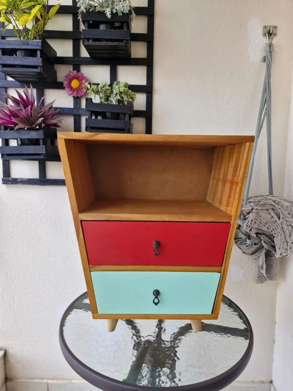 Criado mudo 2 gavetas (madeira Linus) - Foto 2