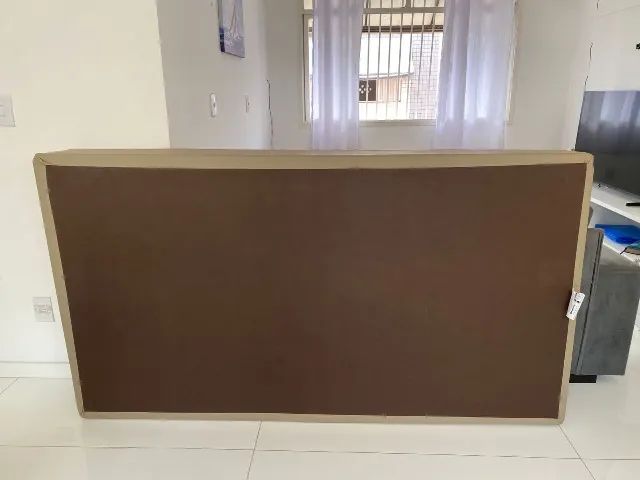 Base Box de couro e Colchão Viúva Ortobom Semi Nova 