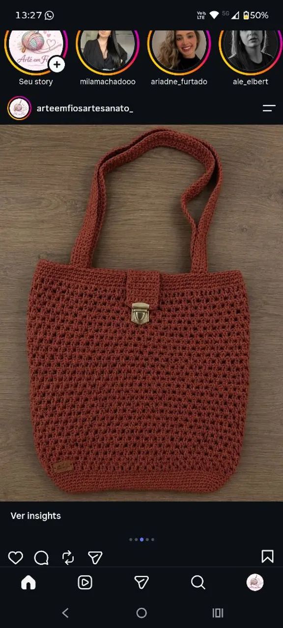 Bolsa de crochê  - Foto 4