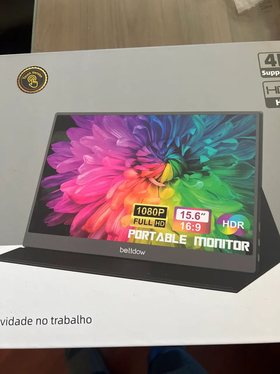 Monitor portátil 4k 15.6 HDR - Bettdow com capa - Foto 2