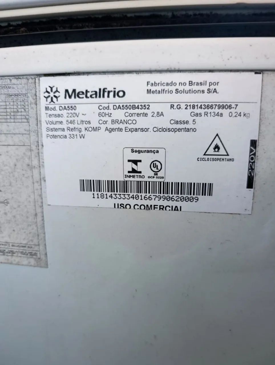 F出品 Freezer Horizontal Metalfrio DA550 - 546 Litros - 220V - Serviços