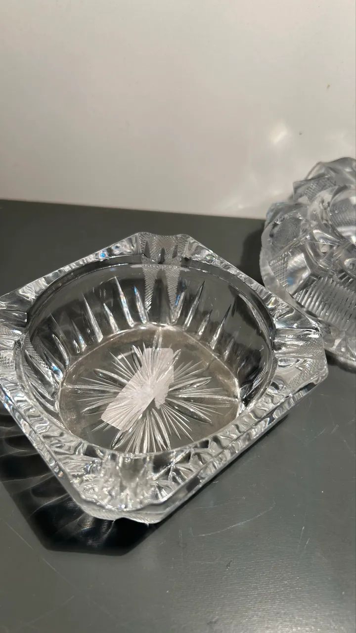 Lote 5 cinzeiros vidro e cristal  - Foto 5