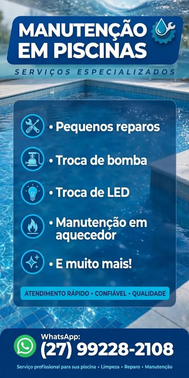 Reparos e manutenção em piscinas 
