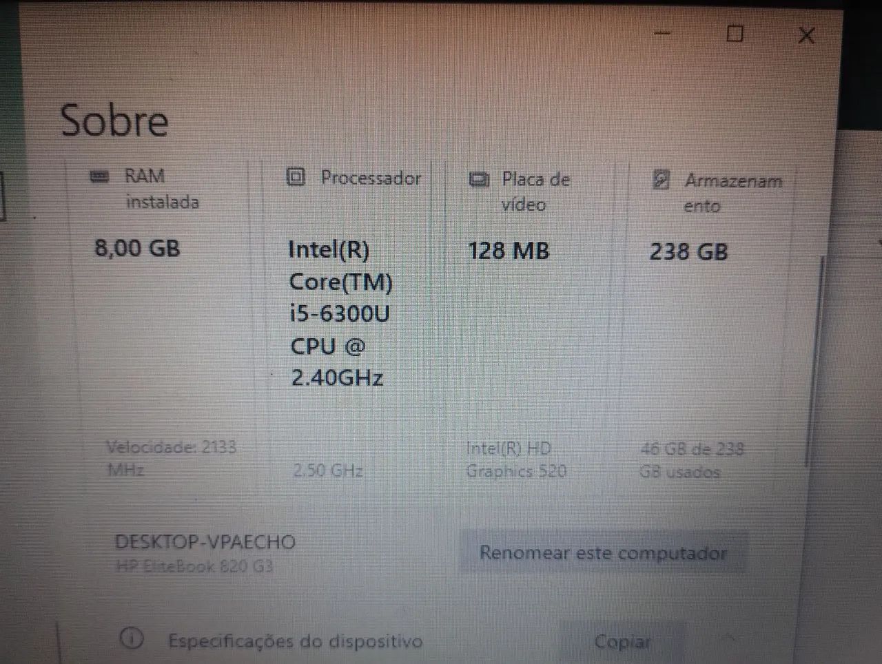 Notebook Hp I5 sexta geração  - Foto 2