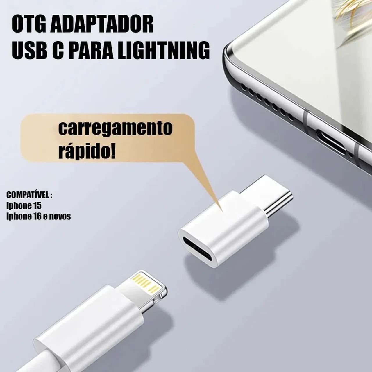 Adaptador iphone lighting tipo c Conversor - Foto 2