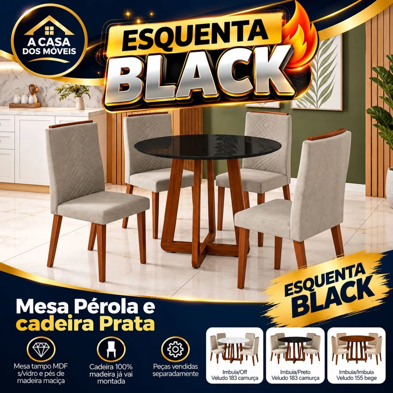 Mesa de jantar pérola 