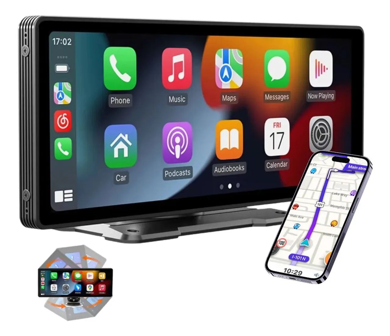 Central Multimídia 10? CarPlay e Android Auto - Universal + Bluetooth