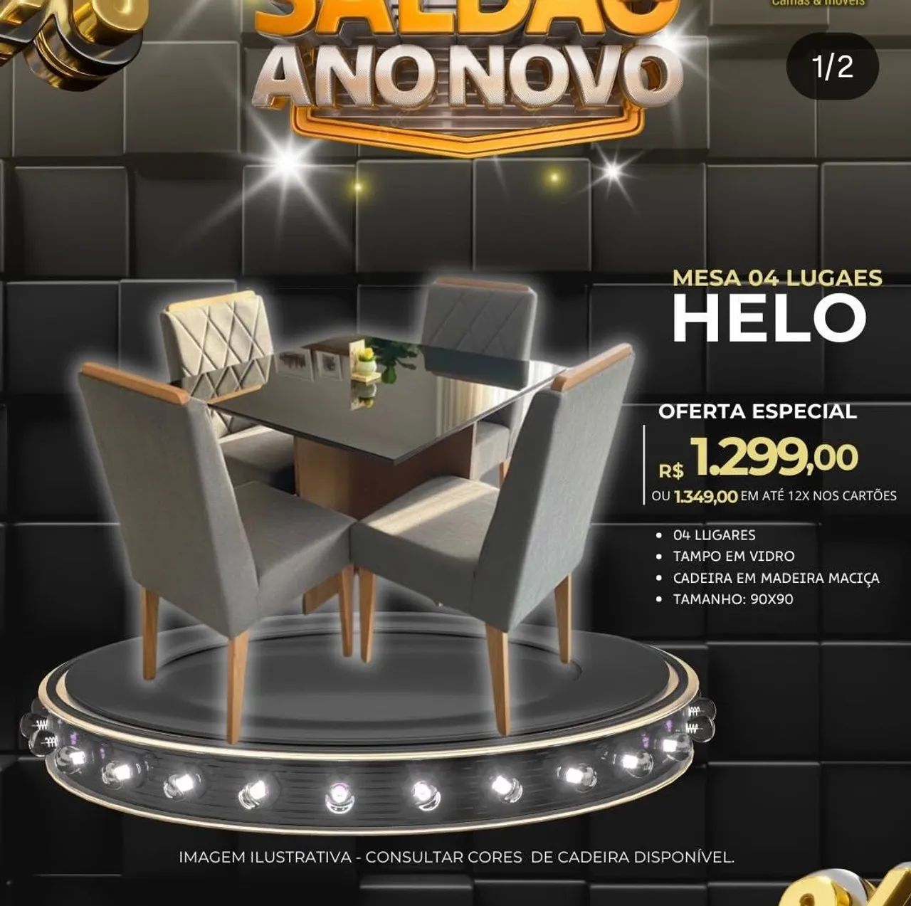 Mesa de 4 lugares a pronta entrega 