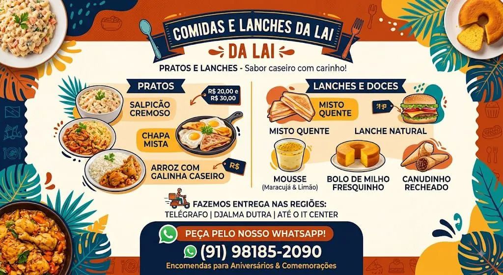 Comidas e lanches da Lai