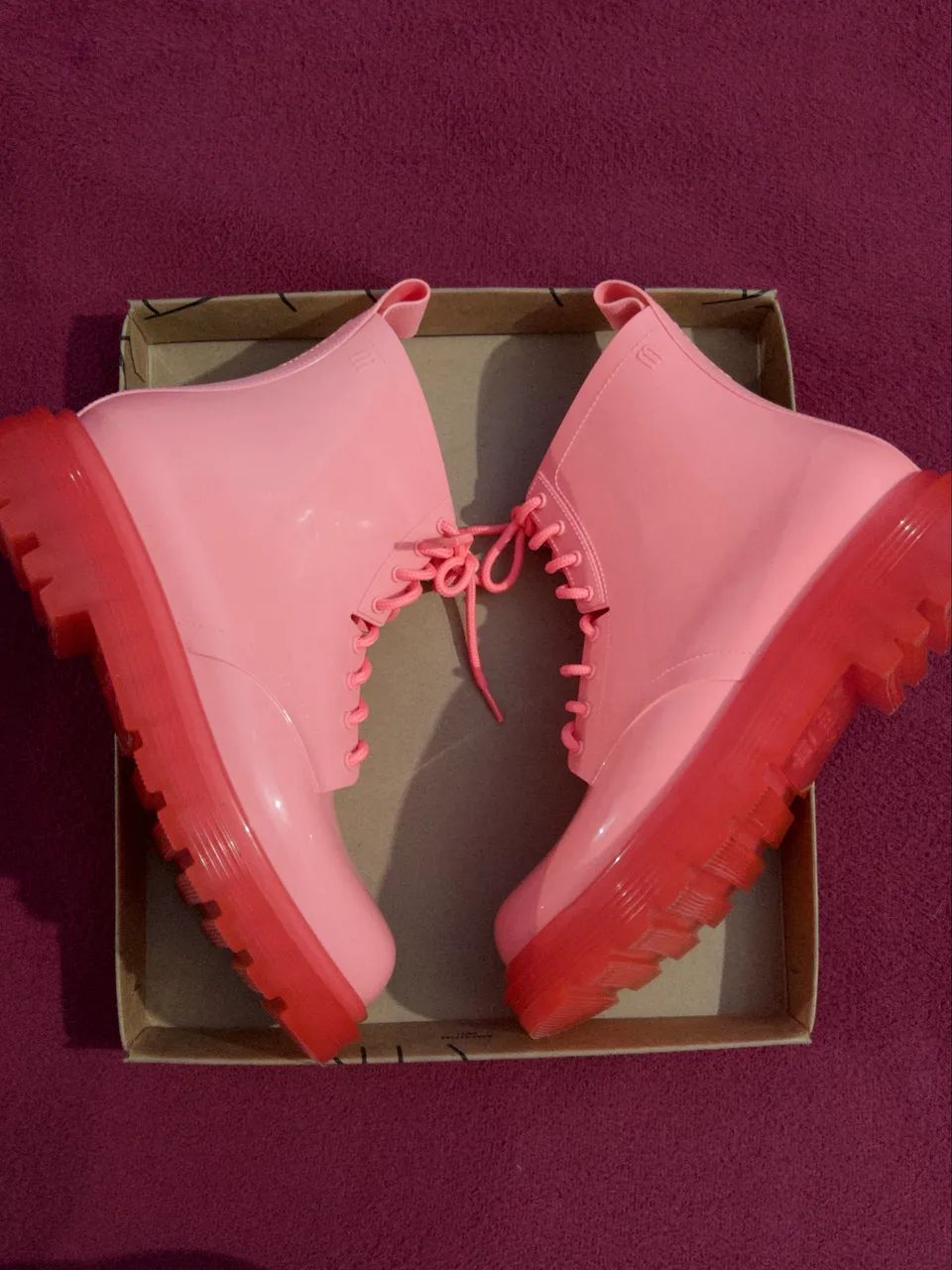 Bota Coturno Melissa Rosa 37 - Foto 4