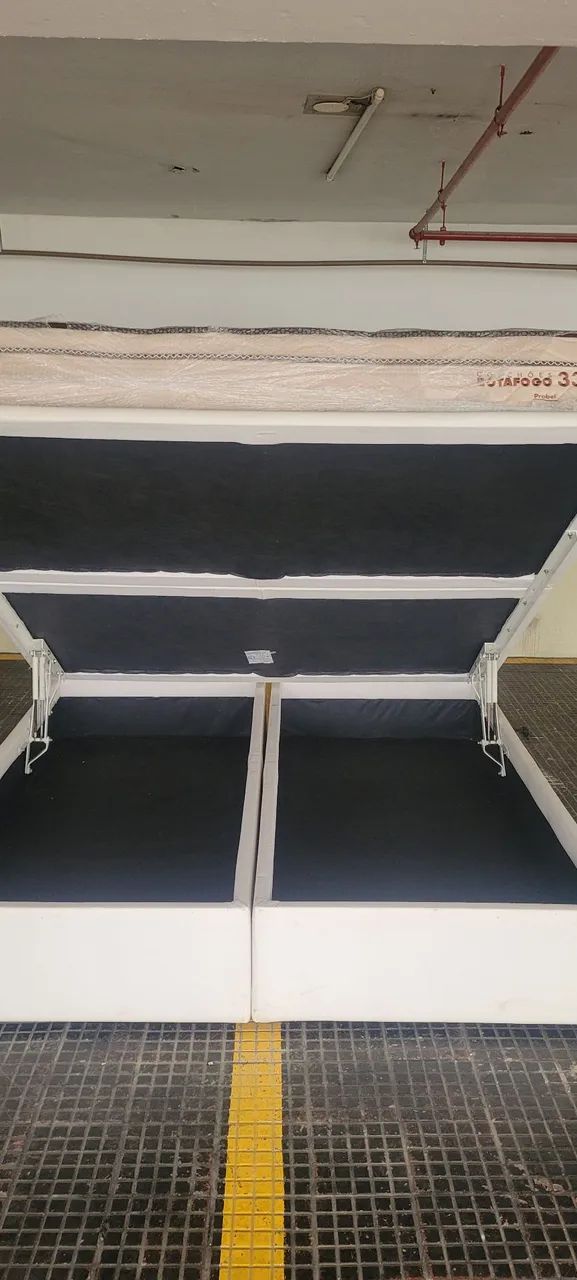 Conjunto de Cama baú King e colchão da marca probel 
