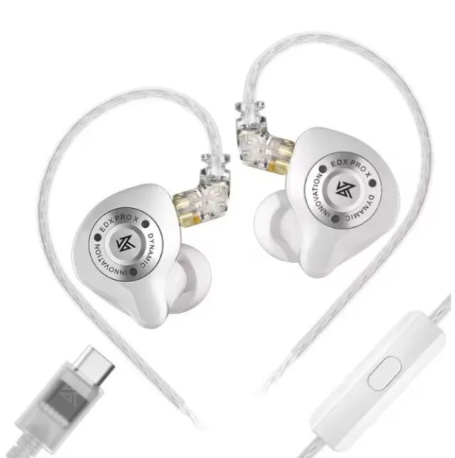 Fone KZ EDX Pro X Tipo C, Branco c/ mic