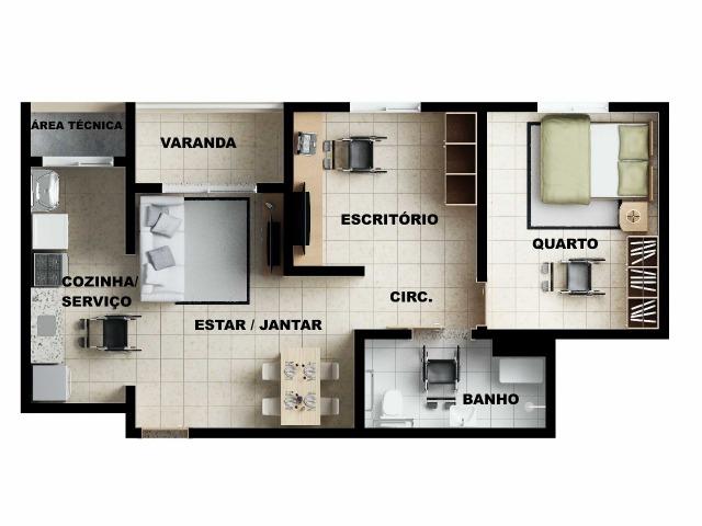 Garden 2/4 c Varanda no SIM;400m da FTC;Entrada em até 18x;Subsídio até 21mil - Foto 10