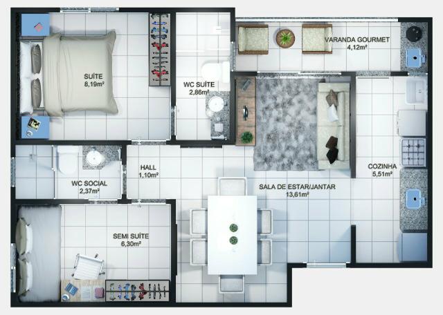 Apartamento minha casa minha vida,2 quartos sendo uma suite - Foto 6